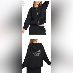 Nike Sportswear Oversized Full-Zip French Terry Hoodie Asia Sizing 'Black' XS